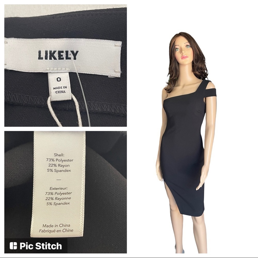 New Likely one‎ shoulder neckline black dress size o